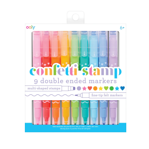 Marcadores Doble Punta Confetti Stamp - Set de 9