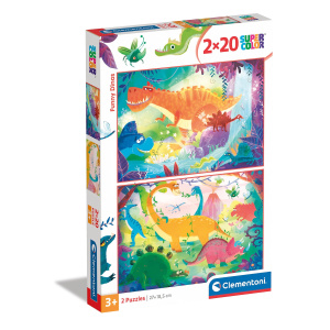 Clementoni Puzzle 2X20 Funny Dinos
