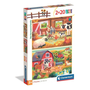 Clementoni Puzzle 2x20 The Farmyard Family 40 Piezas