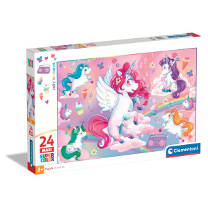 Clementoni Puzzle Jolly Unicorns, 24 Maxi Piezas